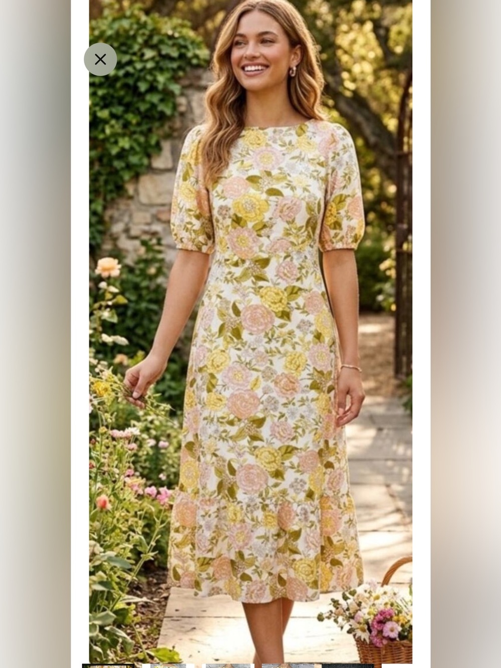 Who What Wear linen blend Midi Dress